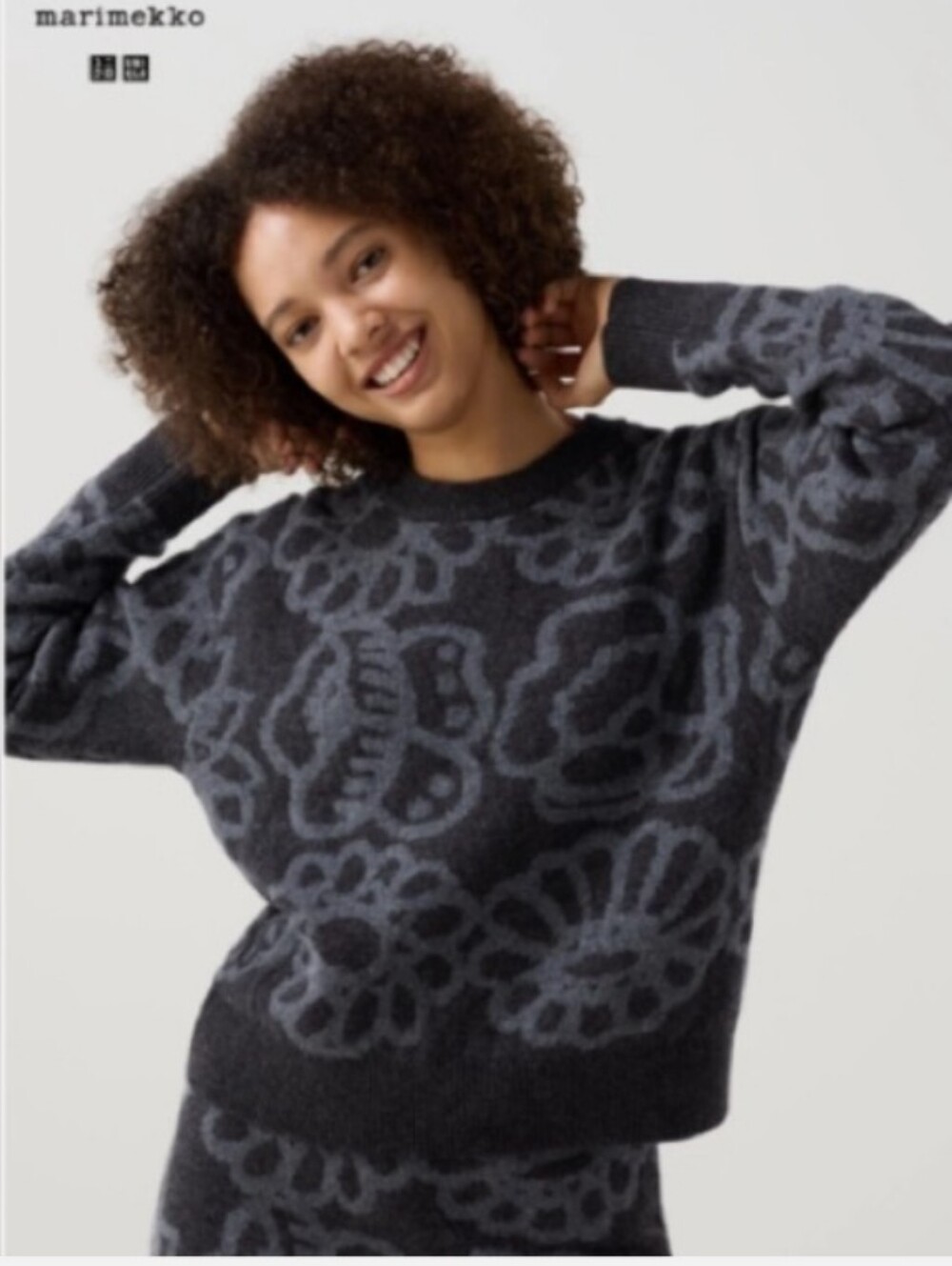 Uniqlo X Marimekko Lambswool Floral Print Sweater Abstract